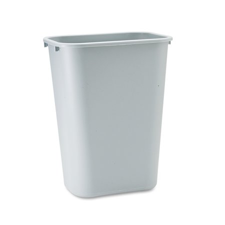 RUBBERMAID COMMERCIAL 1025 gal Rectangular Trash Can, Gray, Open Top, Plastic FG295700GRAY